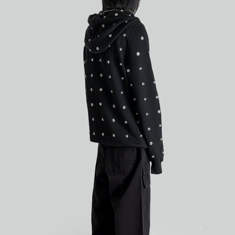 Rick Owens DRKSHDW: Jumbo Gimp Hoodie Press Stud Button Sealed Zip SS24 Lido - Picture 15 of 16